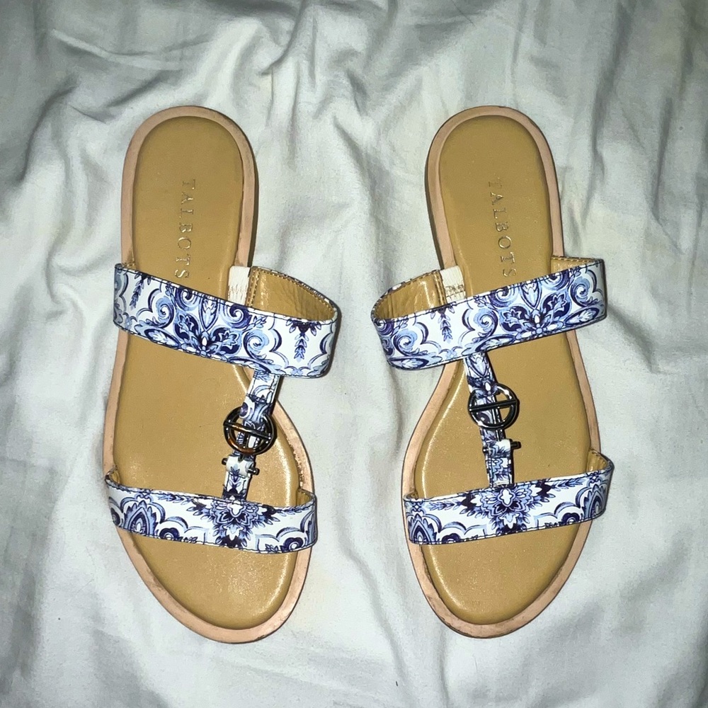 Blue & White Talbots Slip On Sandals